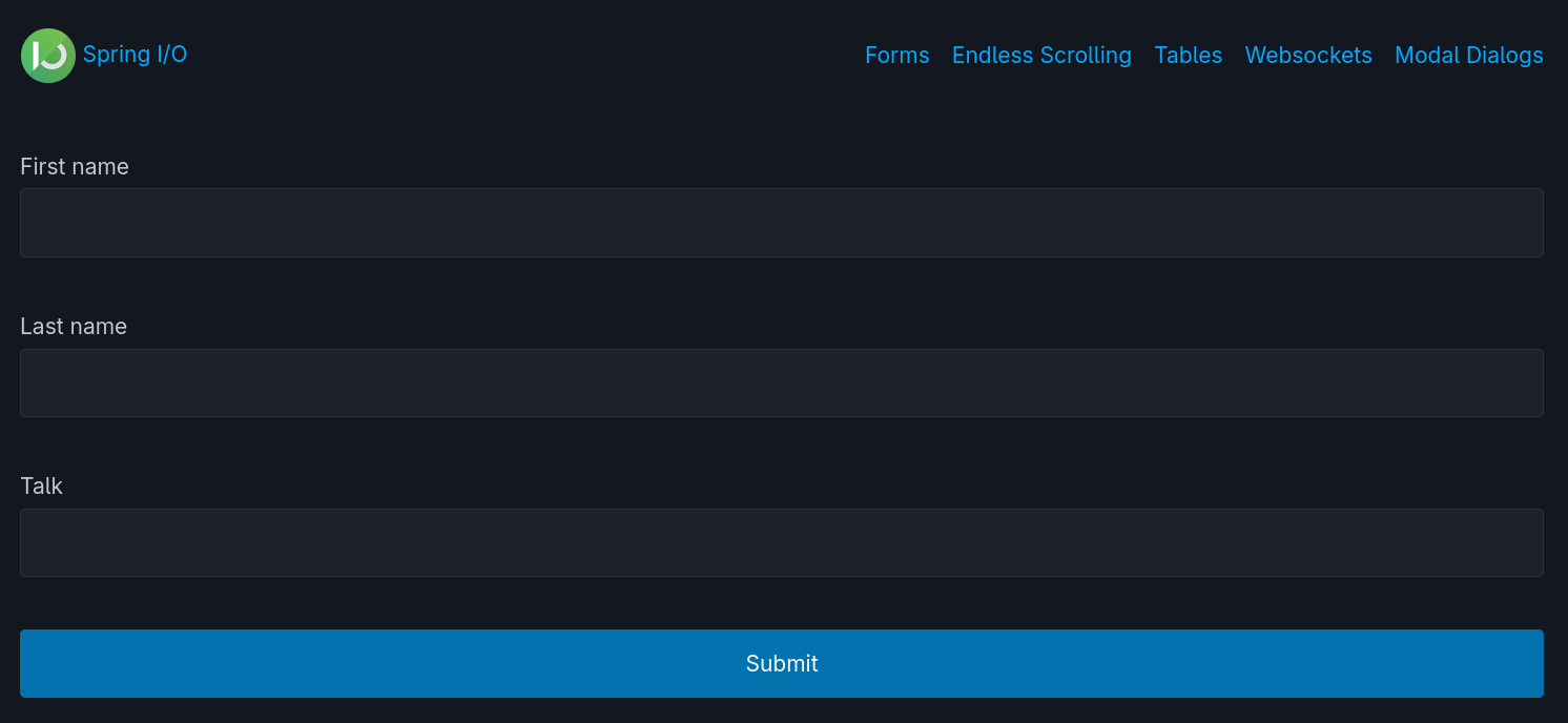 form empty